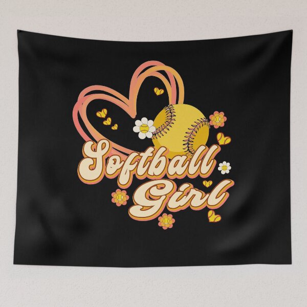Item preview, Cute Retro Softball Girl Heart Design designed and sold by LashondaGreen89.