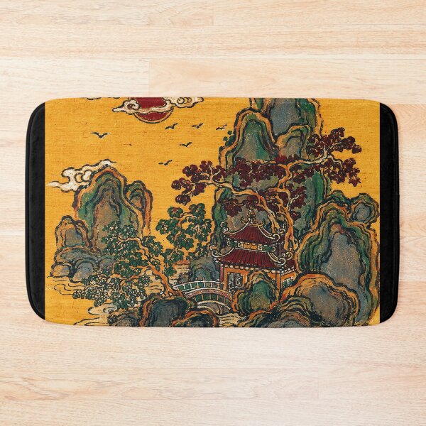 Item preview, Japanese Mountain Temple Illustration Vintage Ink Style designed and sold by eliramaison.