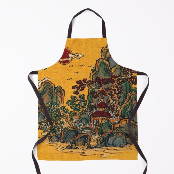 Item preview, Japanese Mountain Temple Illustration Vintage Ink Style designed and sold by eliramaison.
