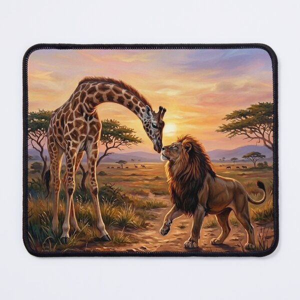 Item preview, Giraffe and Lion Make Peace designed and sold by Eclectic Monkey.