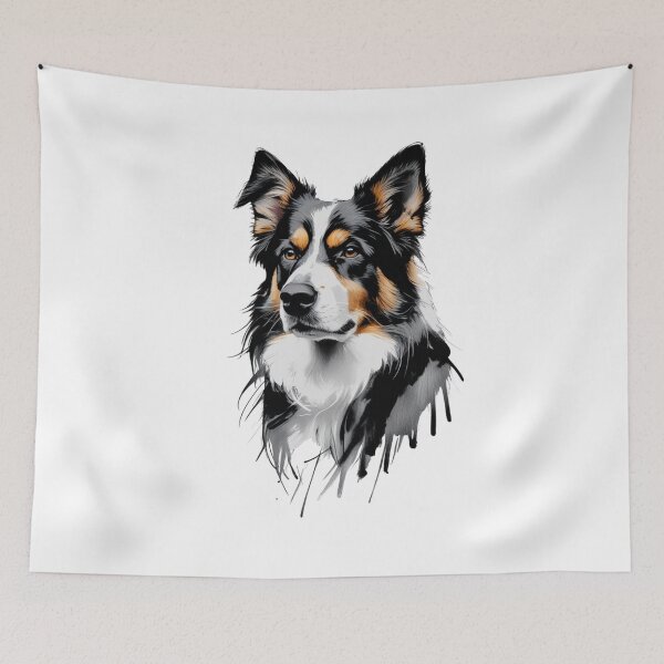 Item preview, Australian Shepherd T-Shirt — Charcoal Ink Brush Portrait Graphic Tee  designed and sold by PaleInk.