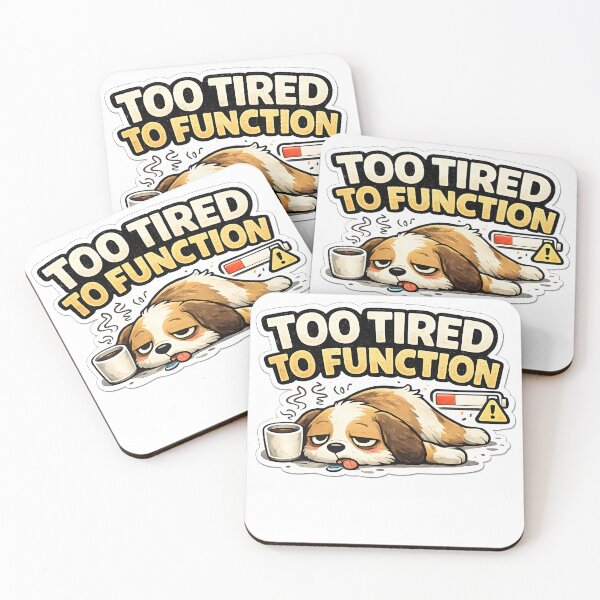 Item preview, Too Tired To Function Funny Dog Sticker Exhausted Cute Burnout Meme designed and sold by TheLazyVibe.