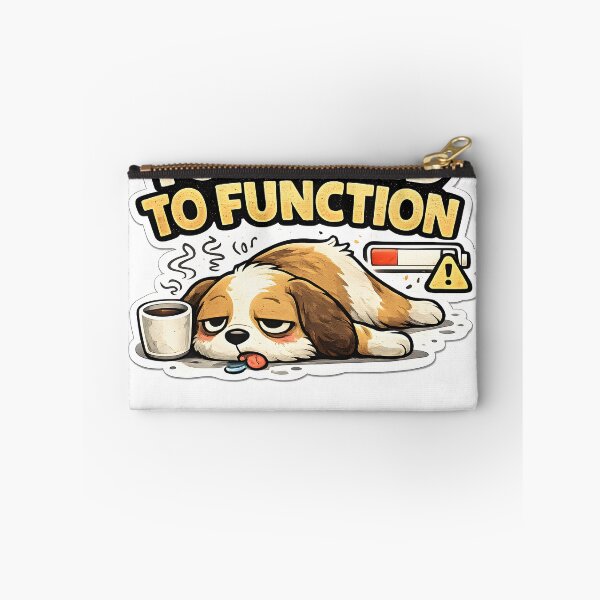 Item preview, Too Tired To Function Funny Dog Sticker Exhausted Cute Burnout Meme designed and sold by TheLazyVibe.