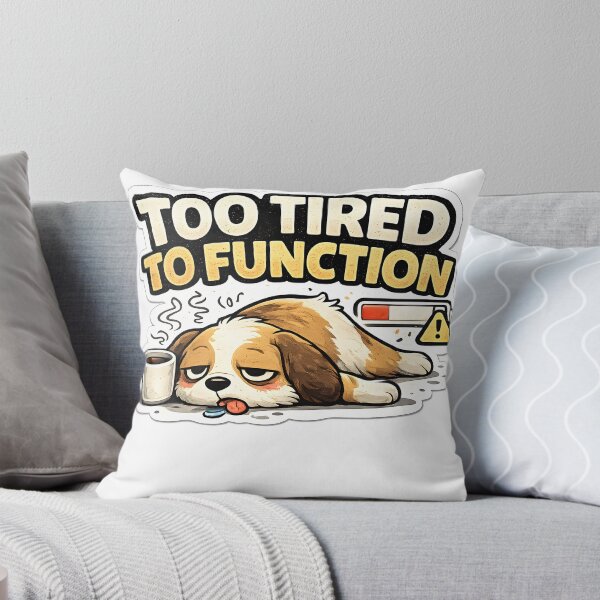 Item preview, Too Tired To Function Funny Dog Sticker Exhausted Cute Burnout Meme designed and sold by TheLazyVibe.