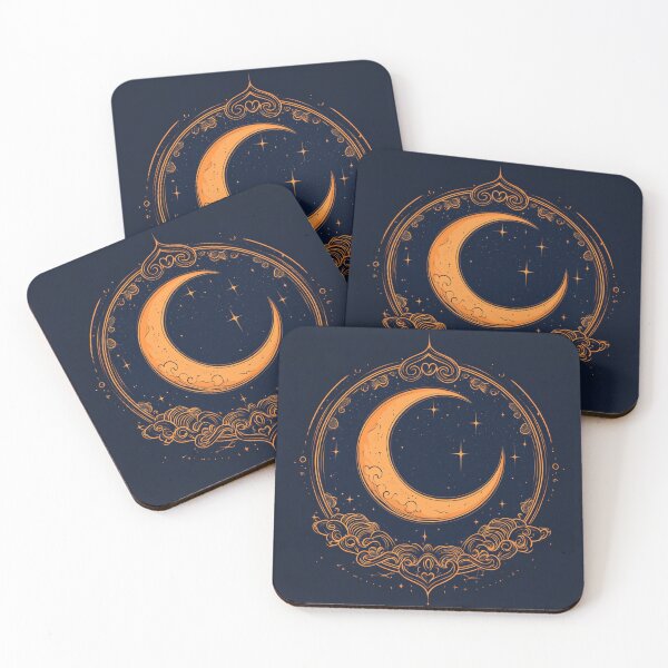 Item preview, Circular mystical moon with ethereal sky designed and sold by dcrc.