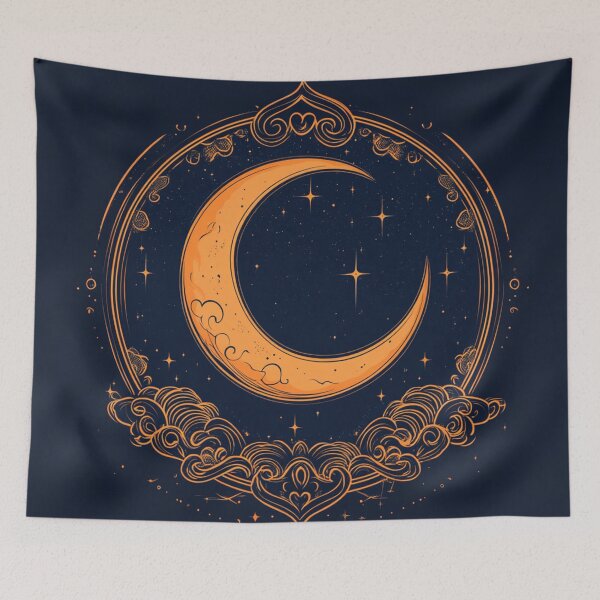 Item preview, Circular mystical moon with ethereal sky designed and sold by dcrc.