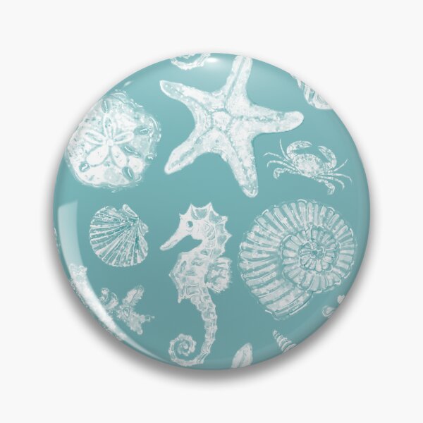 Item preview, Vintage White Washed Sea Life in Aqua designed and sold by PD-Coastal.