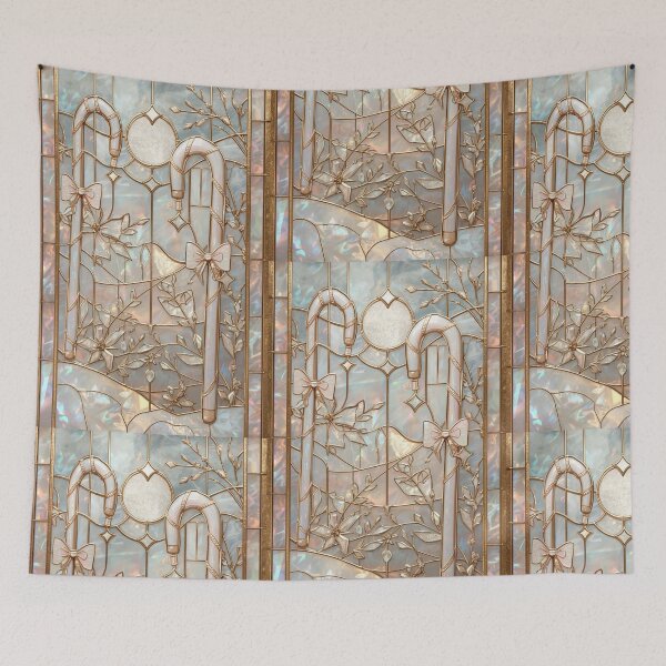 Item preview, Christmas Stained Glass: Candy Canes and Moon designed and sold by BriSher.