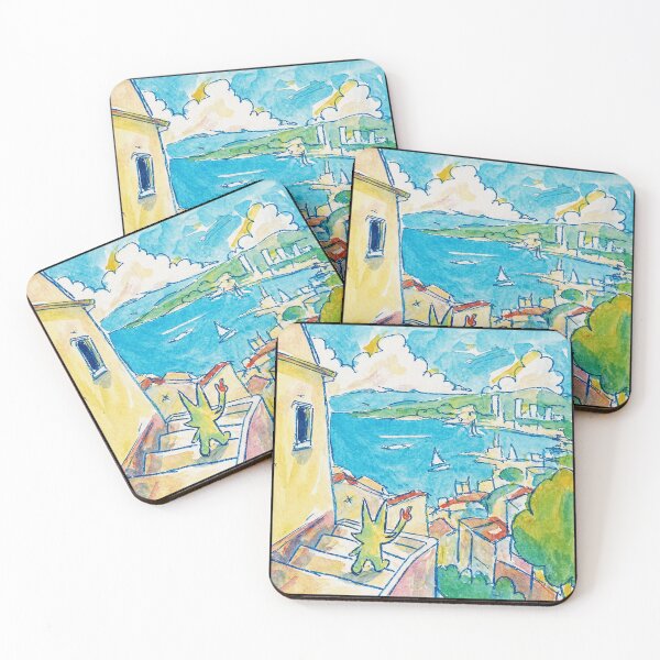 Item preview, Coastal Cat View Mediterranean Sketch designed and sold by Modaozushi216.