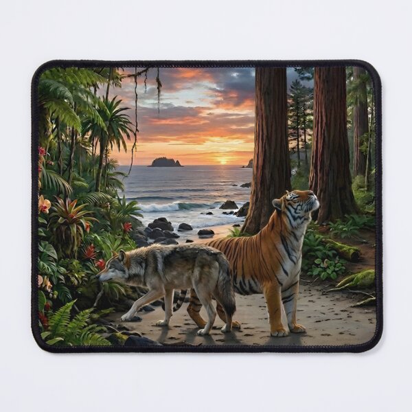 Item preview, Wolf and Tiger Two Worlds Meet designed and sold by Eclectic Monkey.
