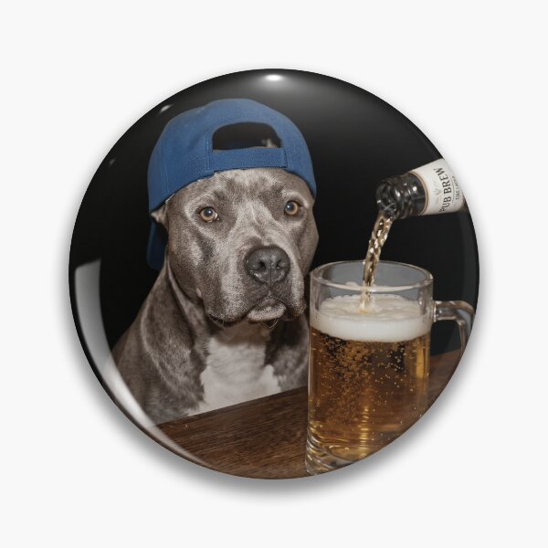 Item preview, Funny Pitbull Beer Buddy - Cool Dog at Bar Drinking Lager designed and sold by haitrieuic96.