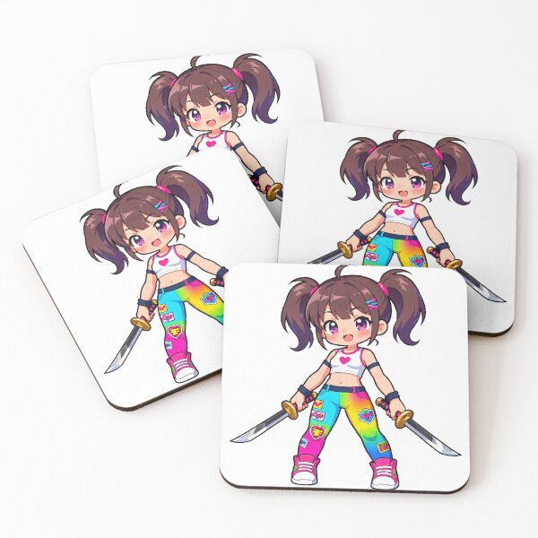 Item preview, Cut vibrant anime girl with twin daggers designed and sold by Mia's Menagerie.