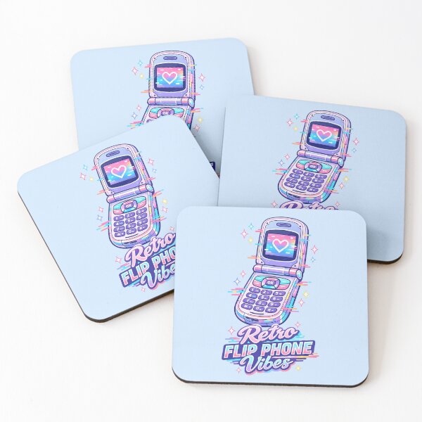Item preview, Retro Flip Phone Vibes | Y2K Vaporwave Neon Aesthetic Sticker designed and sold by PopCulturePixel.