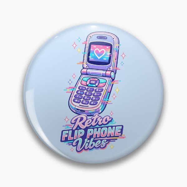 Item preview, Retro Flip Phone Vibes | Y2K Vaporwave Neon Aesthetic Sticker designed and sold by PopCulturePixel.