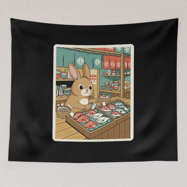 Item preview, Cute Bunny Fish Market Illustration designed and sold by JordynLadukeg65.