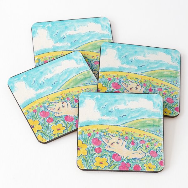 Item preview, Bunny Flower Field Daydream Illustration designed and sold by Modaozushi216.