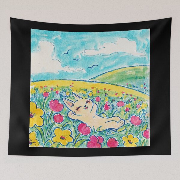 Item preview, Bunny Flower Field Daydream Illustration designed and sold by Modaozushi216.