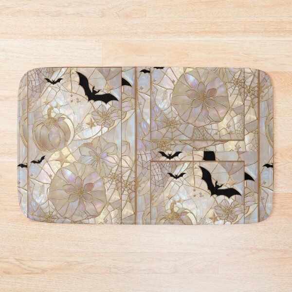 Item preview, Halloween bats, pumpkins, and golden cobwebs designed and sold by BriSher.