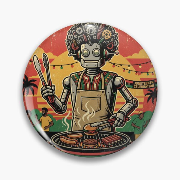 Item preview, Daddy Juneteenth Love Robot Funny BBQ Dad Afro Futuristic Retro Design for Black Freedom Celebration designed and sold by Im-Ara.