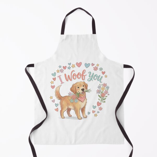 Item preview, I Woof You Cute Golden Retriever Valentine Aesthetic Dog Lover Design designed and sold by SoftPawsAtelier.