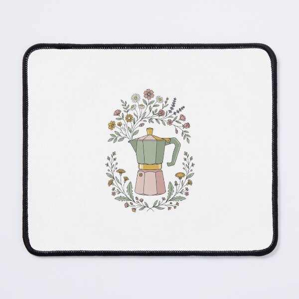 Item preview, Vintage Moka Pot with Wildflowers Botanical Art designed and sold by Retrotech Lab.