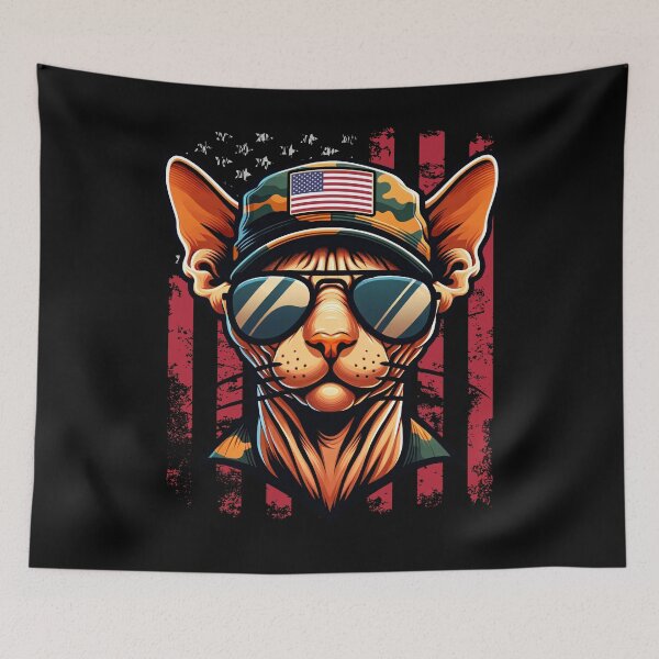 Item preview, Funny Sphynx Cat 4th July USA Flag America Boys Girls Kids designed and sold by rafaeltto.