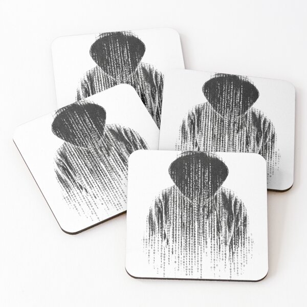 Item preview, Binary Code Hacker & Faceless Anonymous Art designed and sold by OVERRIDESTUDIOS.