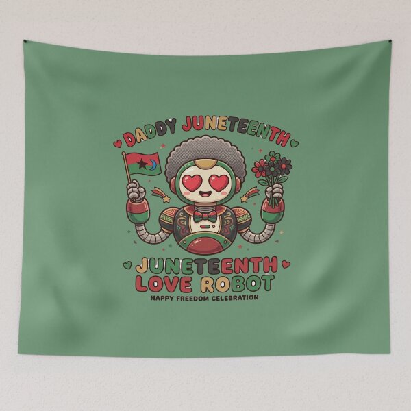 Item preview, Cute Daddy Juneteenth Love Robot Kawaii Black Culture Humor Graphic for Freedom Day Celebration designed and sold by Im-Ara.