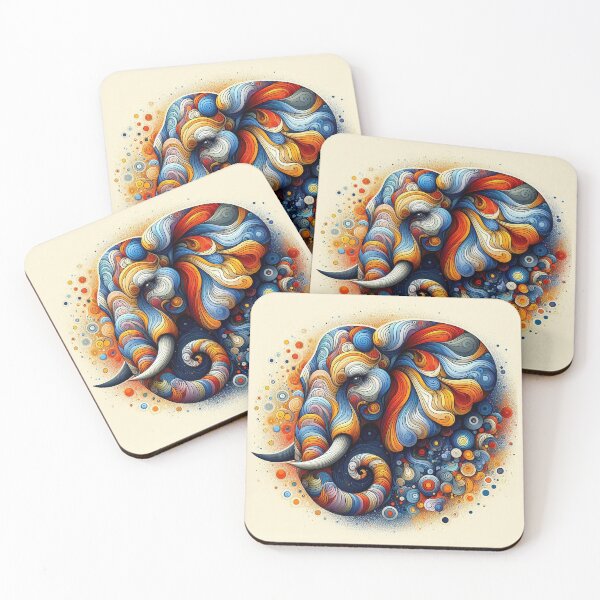 Item preview, Colorful Elephant Head designed and sold by CarolM.