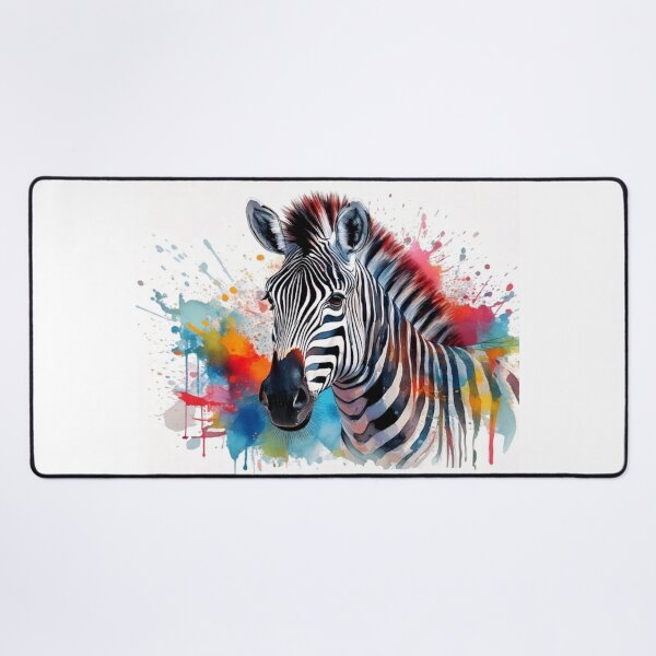 Item preview, Colorful loose splash watercolor painting of a Zebra designed and sold by CattlettArt.
