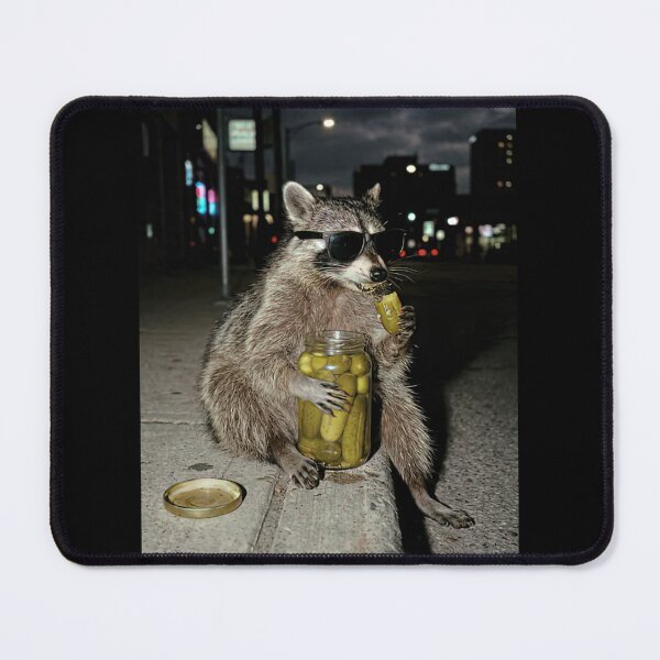 Item preview, Funny Raccoon Eating Pickles Meme designed and sold by AtanacioBridget.