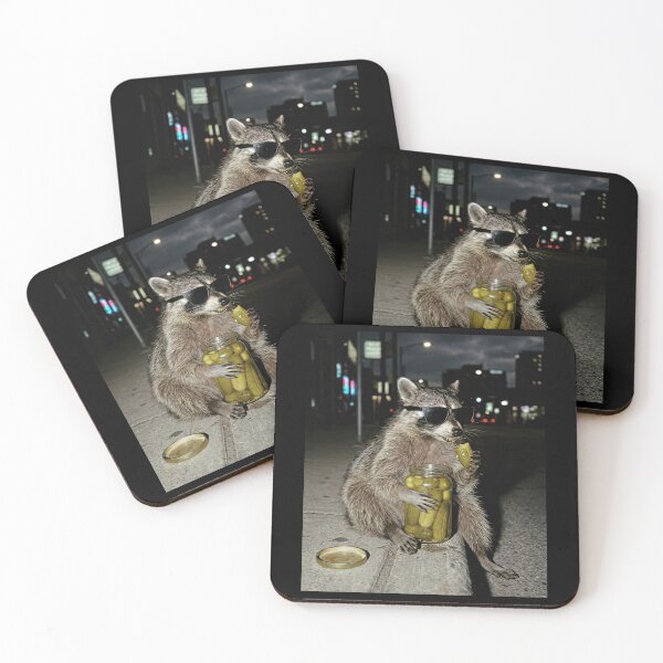 Item preview, Funny Raccoon Eating Pickles Meme designed and sold by AtanacioBridget.