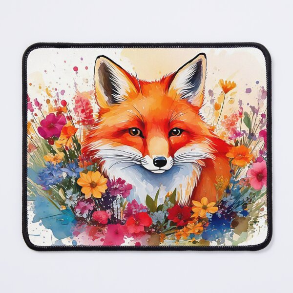 Item preview, Vibrant Red Fox in Wildflowers – Whimsical Watercolor Animal Art - Nature Art - Fox designed and sold by CattlettArt.