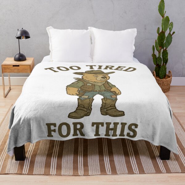 Item preview, Funny Cowboy Bear Too Tired For This T-Shirt – Retro Western Meme designed and sold by DIRTYSKETCHH.