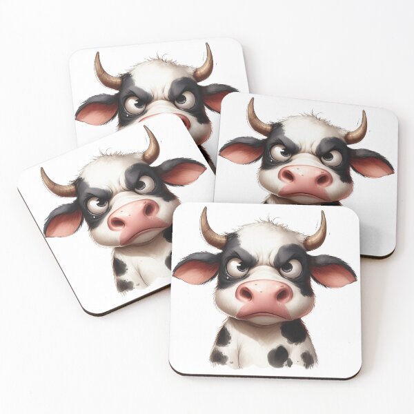 Item preview, Funny Grumpy Cow Cynical Mood Cute 3D Cartoon Farm Animal Gift designed and sold by LunaPixelStudio.