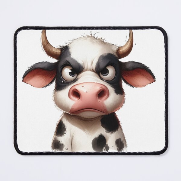 Item preview, Funny Grumpy Cow Cynical Mood Cute 3D Cartoon Farm Animal Gift designed and sold by LunaPixelStudio.