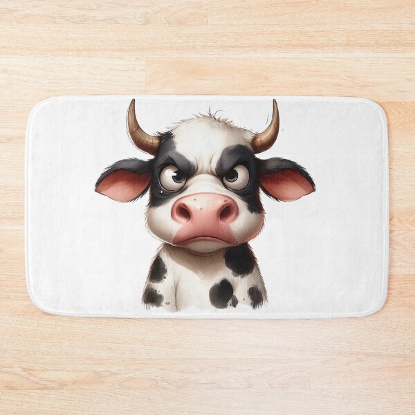 Item preview, Funny Grumpy Cow Cynical Mood Cute 3D Cartoon Farm Animal Gift designed and sold by LunaPixelStudio.