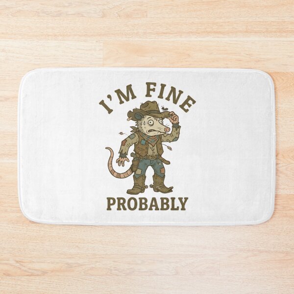 Item preview, Funny Cowboy Opossum I’m Fine Probably T-Shirt – Retro Chaos Meme designed and sold by DIRTYSKETCHH.