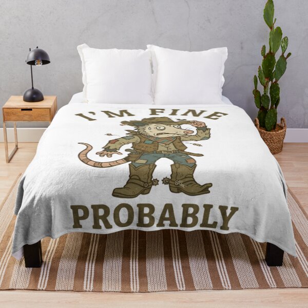 Item preview, Funny Cowboy Opossum I’m Fine Probably T-Shirt – Retro Chaos Meme designed and sold by DIRTYSKETCHH.