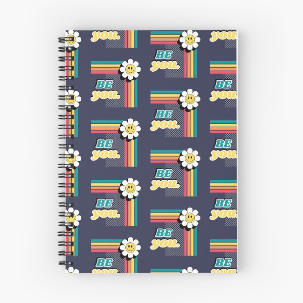 Item preview, Be you - Retro Smiling Daisy design with checkered background and rainbow designed and sold by LibrarianLauren.