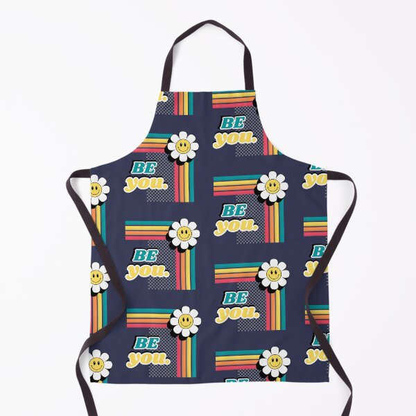 Item preview, Be you - Retro Smiling Daisy design with checkered background and rainbow designed and sold by LibrarianLauren.