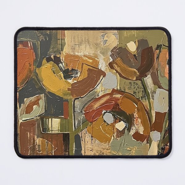 Item preview, Retro Painting of Flowers with earth tones and textures MCM Mid Century Modern designed and sold by CattlettArt.