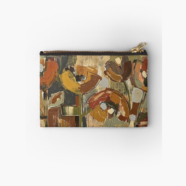 Item preview, Retro Painting of Flowers with earth tones and textures MCM Mid Century Modern designed and sold by CattlettArt.