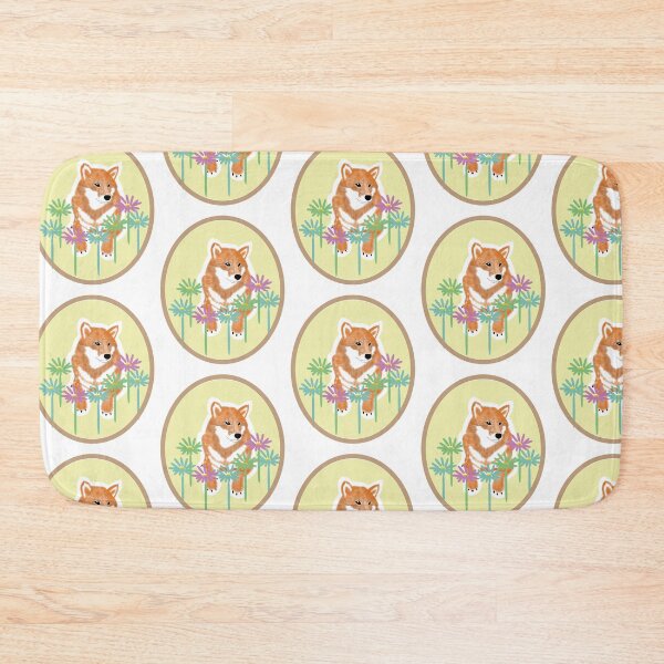 Item preview, Red Shiba Inu in a frame - yellow designed and sold by ShibaCruise-On.