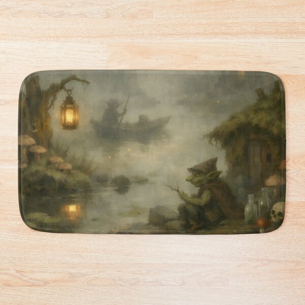 Item preview, Enchanted Goblin Swamp Cottage – Dark Fantasy Witchcore Folk Art designed and sold by cr6zym1nd.