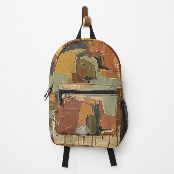 Item preview, Retro Landscape Painting with earth tones and textures MCM Mid Century Modern designed and sold by CattlettArt.