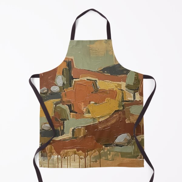 Item preview, Retro Landscape Painting with earth tones and textures MCM Mid Century Modern designed and sold by CattlettArt.