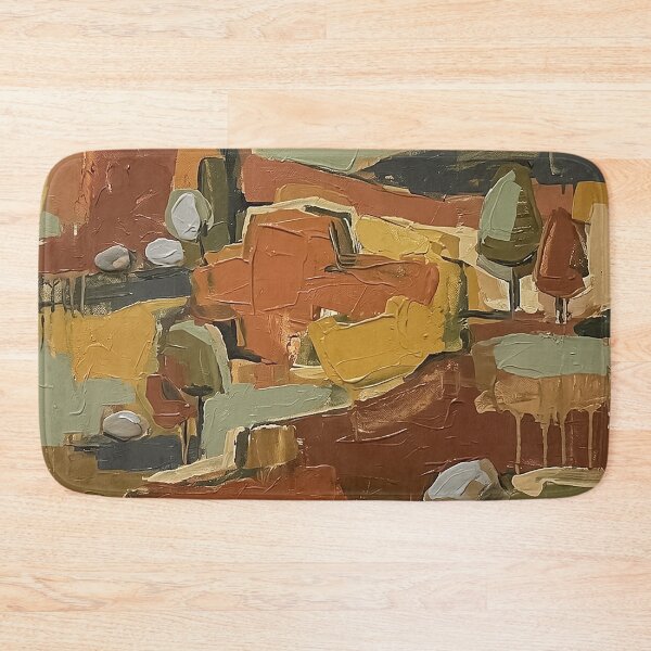 Item preview, Retro Landscape Painting with earth tones and textures MCM Mid Century Modern designed and sold by CattlettArt.