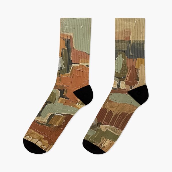 Item preview, Retro Landscape Painting with earth tones and textures MCM Mid Century Modern designed and sold by CattlettArt.