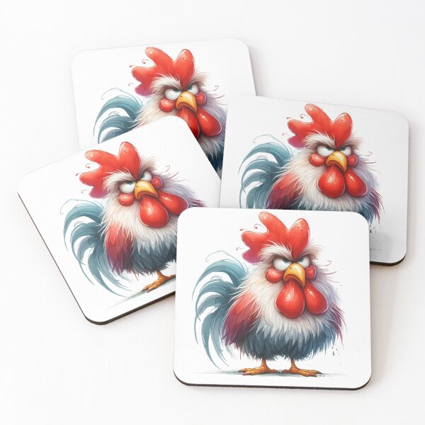 Item preview, Funny Grumpy Rooster Cynical Mood Cute 3D Cartoon Farm Animal Gift designed and sold by LunaPixelStudio.